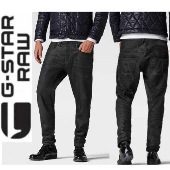 G-Star A Crotch 3D Straight Tapered Jeans Wax Black Size 33 - Picture 1 of 15